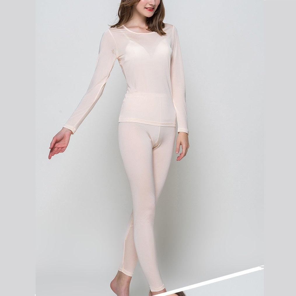 Women Mulberry Silk Thermal underwear/Leggings, 2 colors/ Long sleeve shirt/High Waist Leggings/ Lounge buying Wear/Workout Outfits