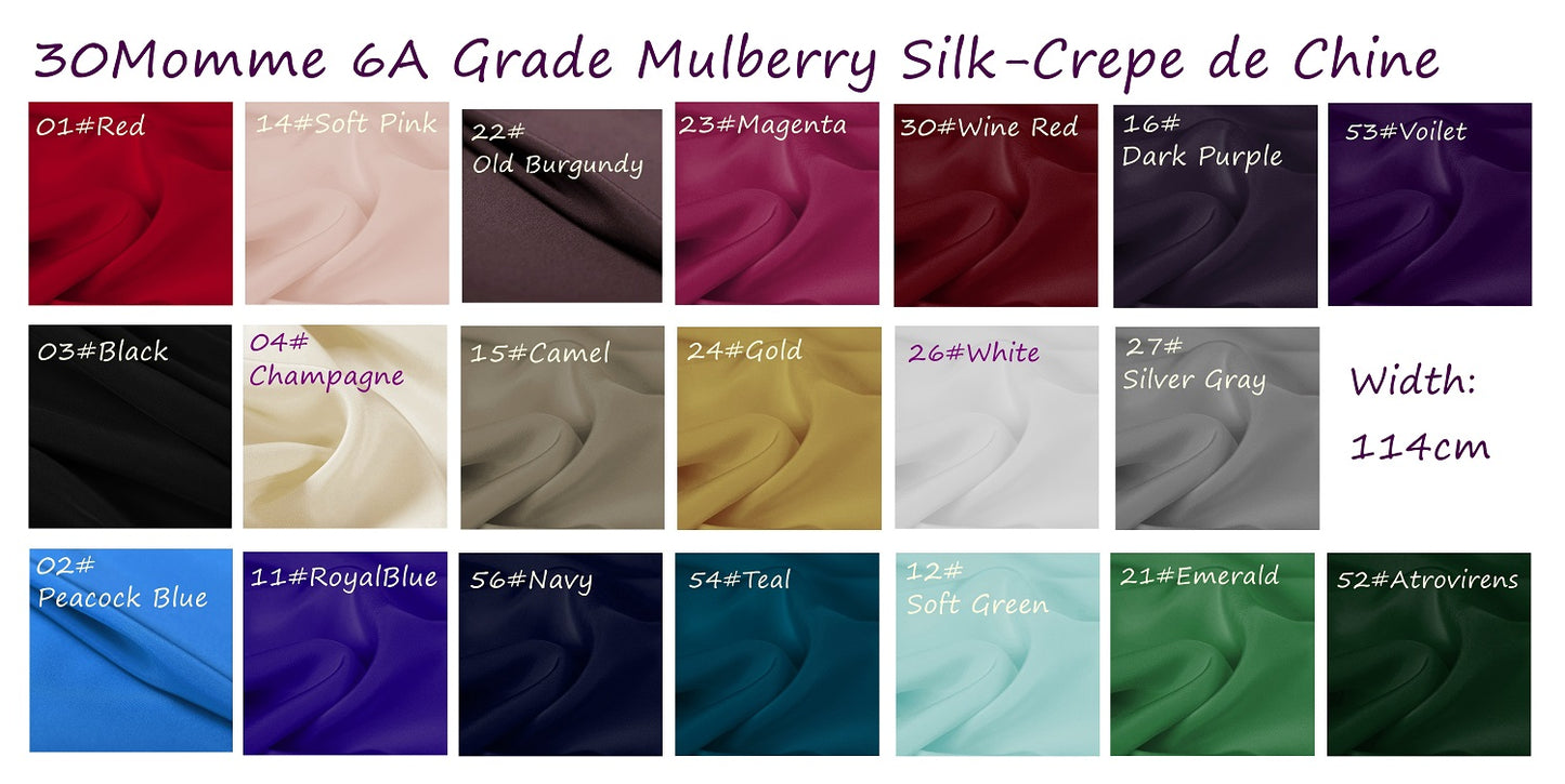 Mulberry silk fabric Sample/ Color Swatches/ Color Chart - Awulook