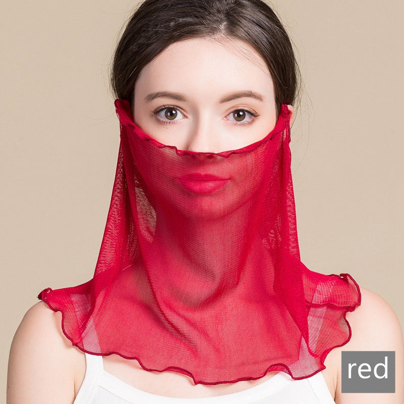 Silk Mask Scarf, Neck Gaiter, UV Protection