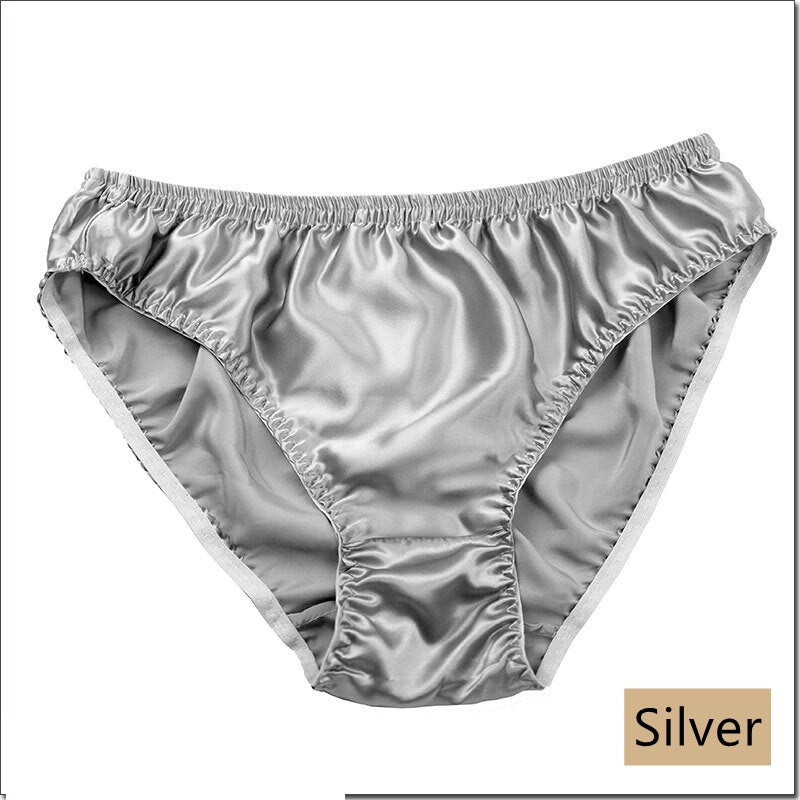 Men's Silk Boxer Briefs Underwear, 30 colors+