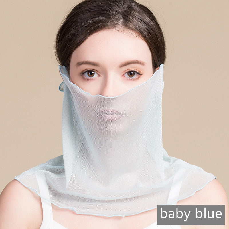 Silk Mask Scarf, Neck Gaiter, UV Protection