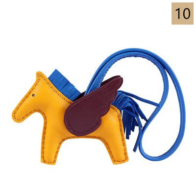 Lambskin Leather Bag Charm, Mini Flying Horse