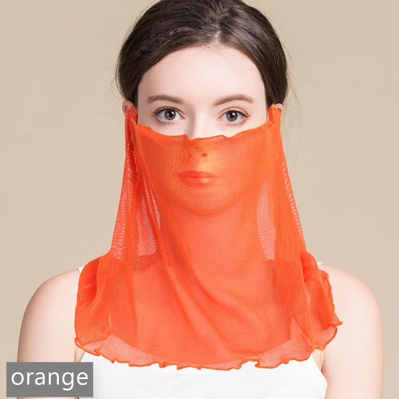 Silk Mask Scarf, Neck Gaiter, UV Protection