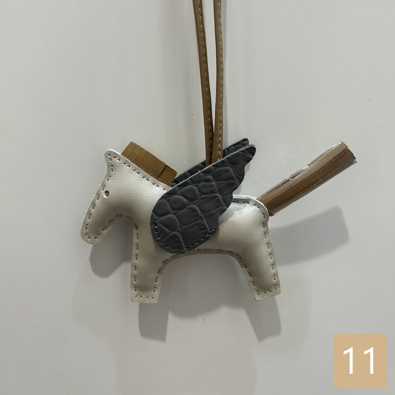 Lambskin Leather Bag Charm, Mini Flying Horse