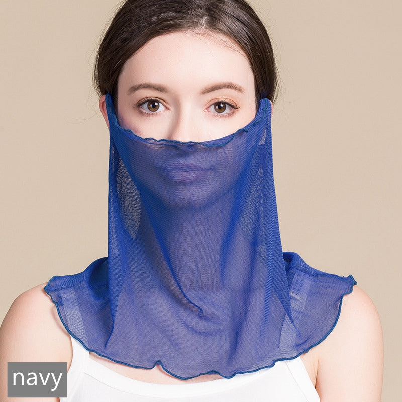 Silk Mask Scarf, Neck Gaiter, UV Protection