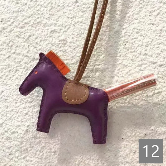 Lambskin Leather Bag Charm, Mini Horse