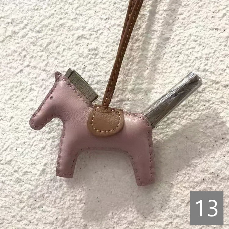 Lambskin Leather Bag Charm, Mini Horse