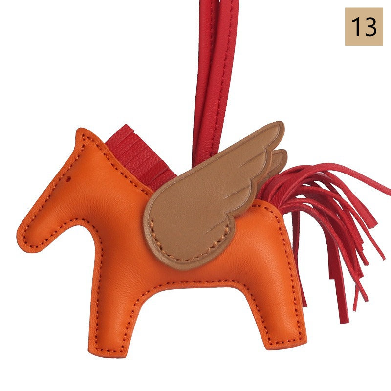 Lambskin Leather Bag Charm, Mini Flying Horse