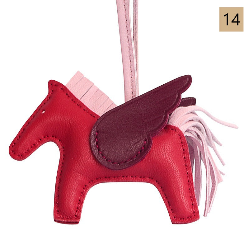 Lambskin Leather Bag Charm, Mini Flying Horse