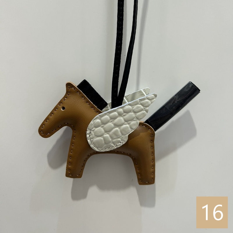 Lambskin Leather Bag Charm, Mini Flying Horse