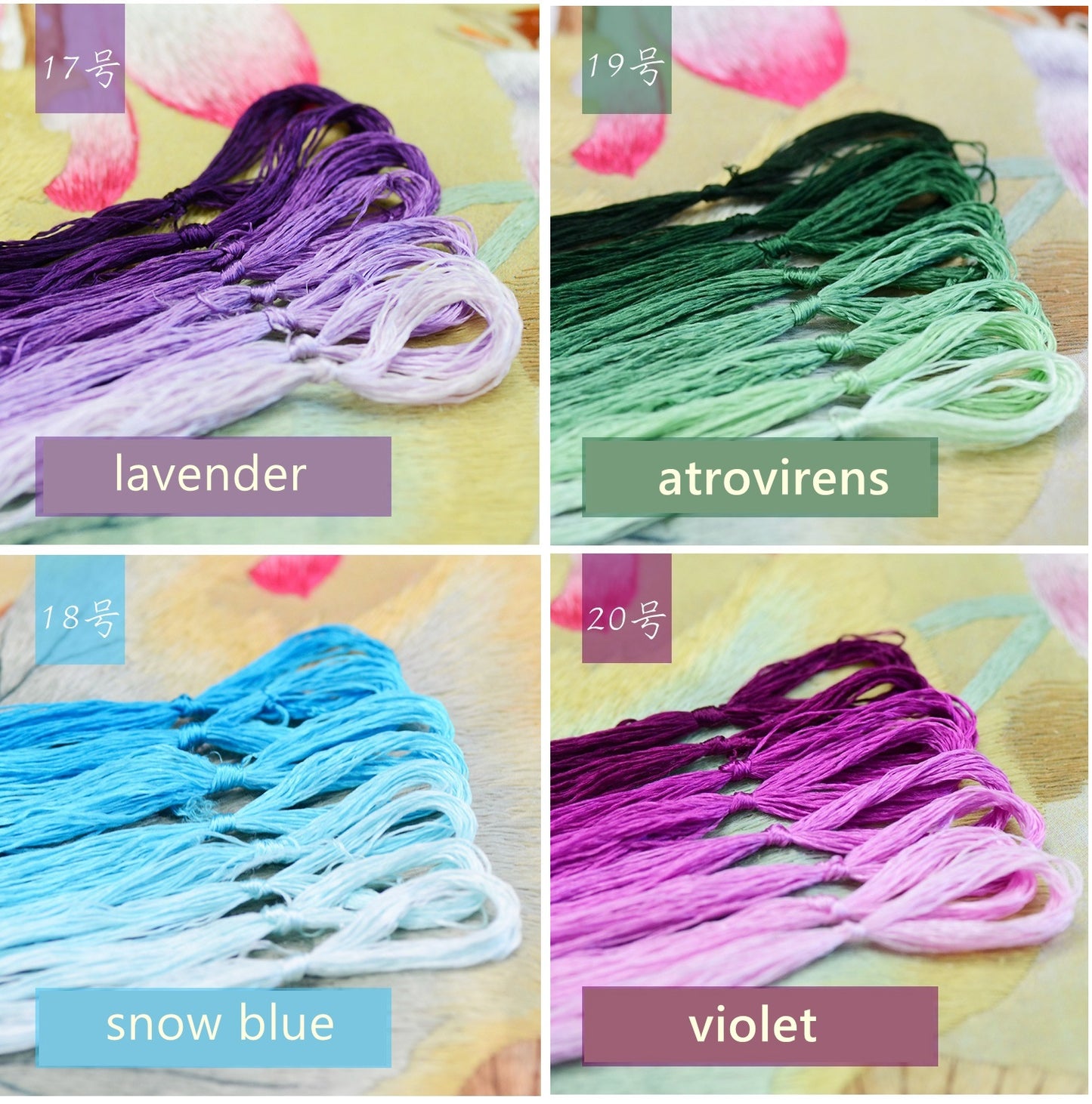 100% Mulberry Silk Embroidery Thread Skeins - Set8