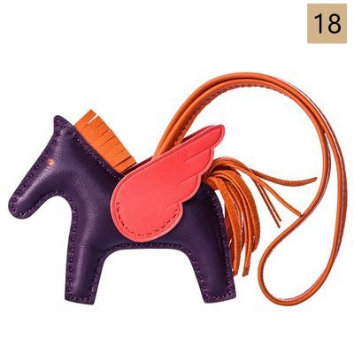 Lambskin Leather Bag Charm, Mini Flying Horse