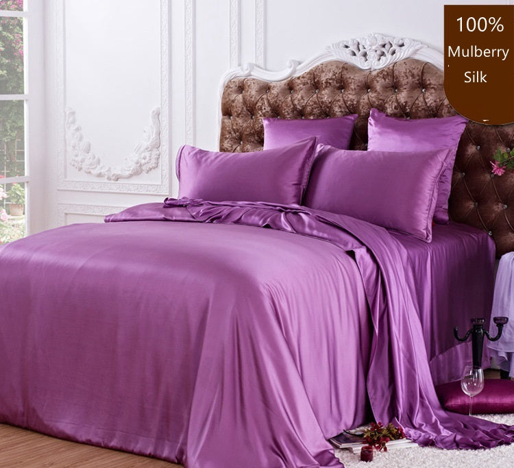 19Momme Seamless Luxury Silk Bedding Set4 - Awulook