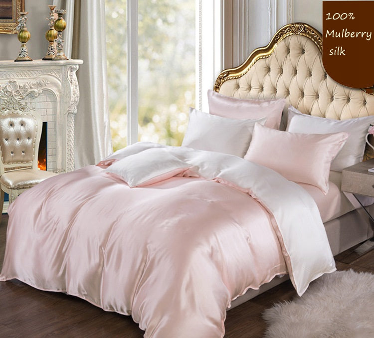 19Momme Seamless Luxury Silk Bedding Set4 - Awulook