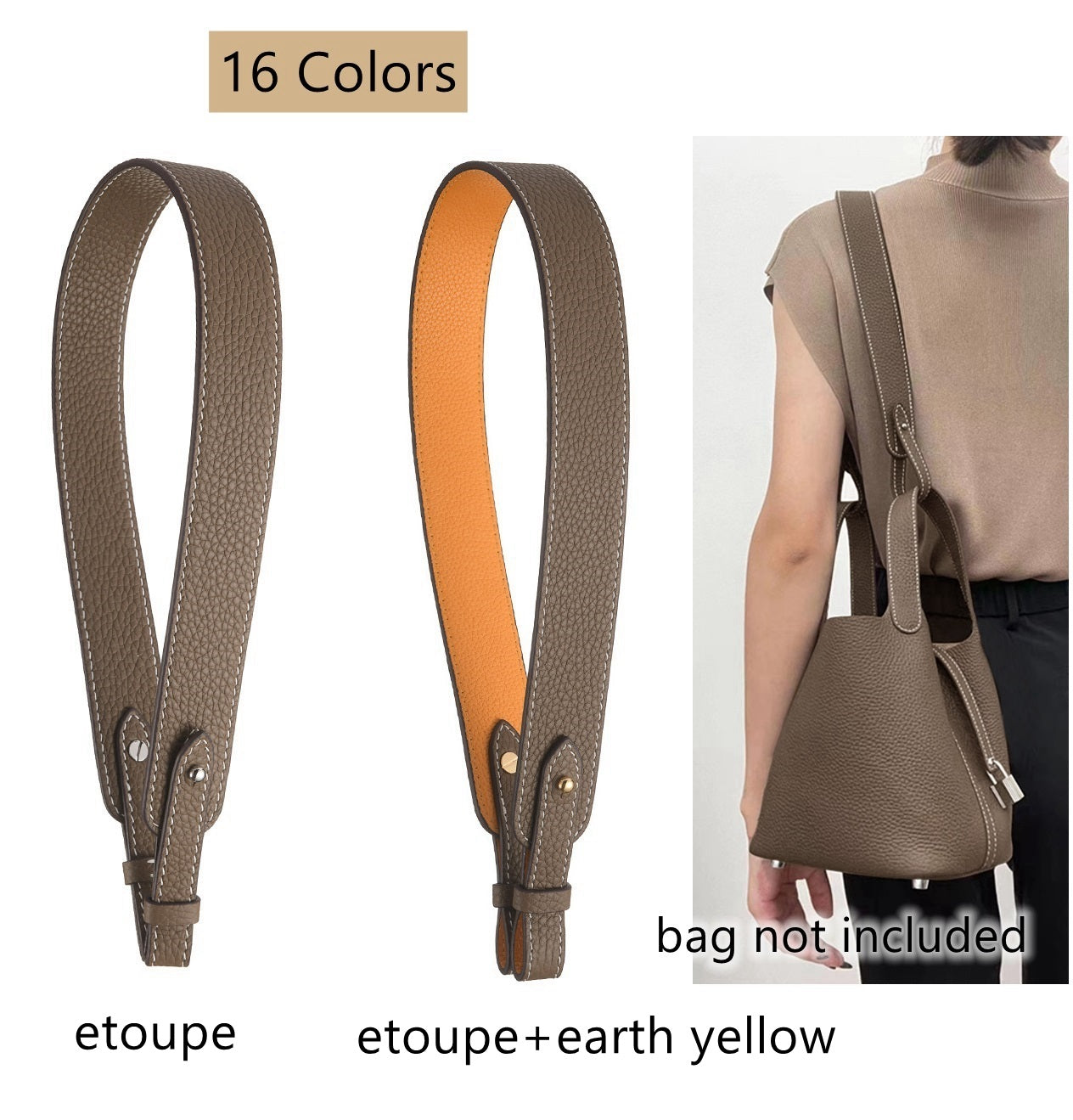 Togo Leather Shoulder Bag Strap for lindy/picotin/evelyne