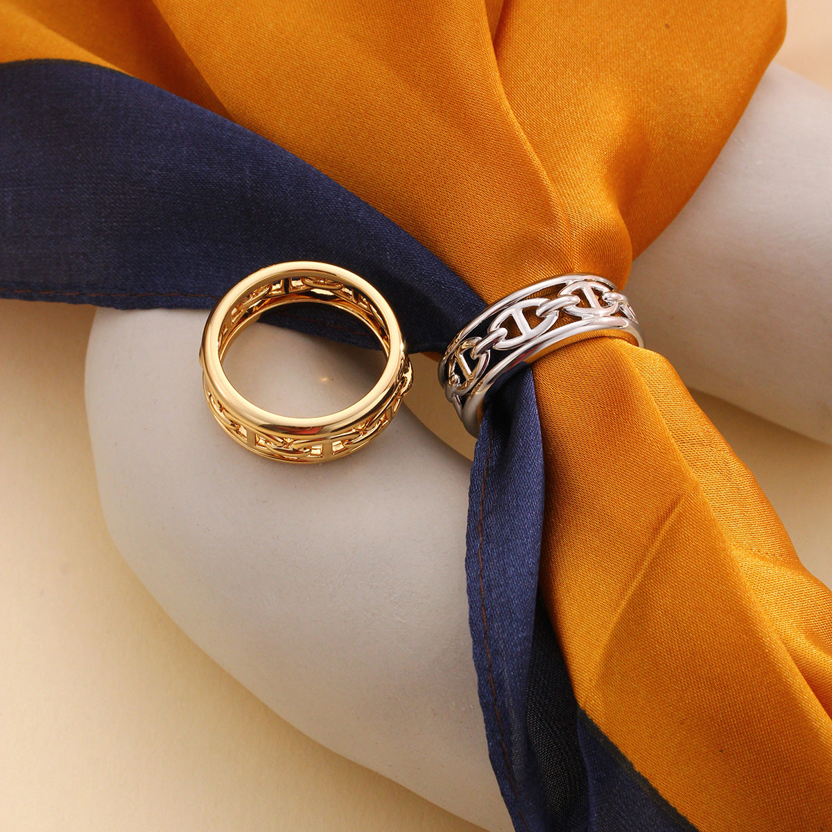 Genuine 18K gold/platinum plated Scarf rings