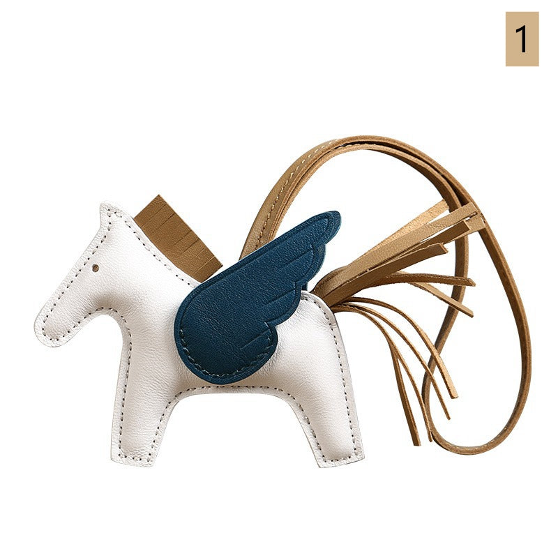 Lambskin Leather Bag Charm, Mini Flying Horse