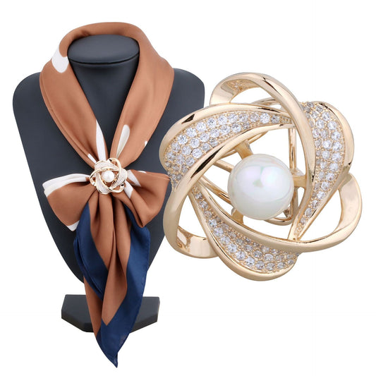 Genuine 18K gold/platinum plated Scarf rings, Pearl