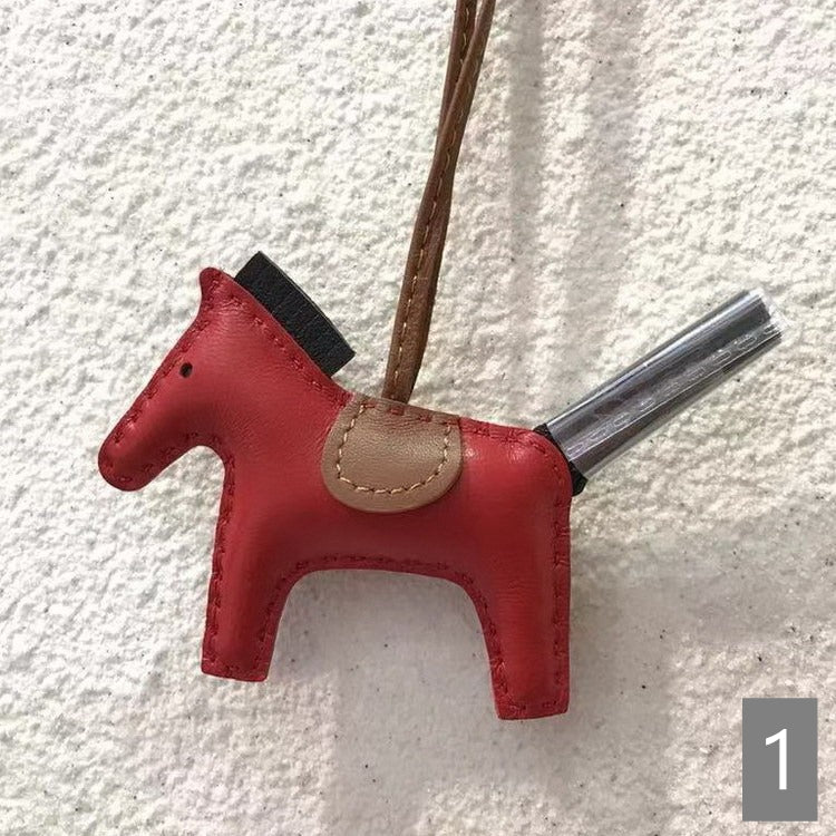 Lambskin Leather Bag Charm, Mini Horse