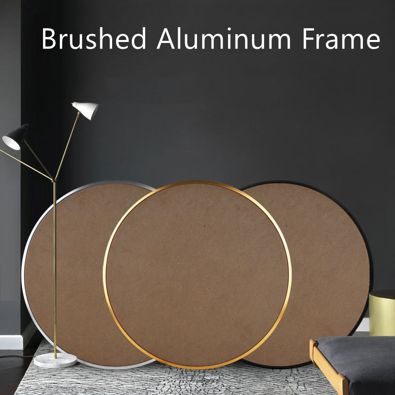 Round Aluminum Brushed Frame For Tempered Glass and Canvas Wall Art, 4cm(1.6") Depth Gallery Frame