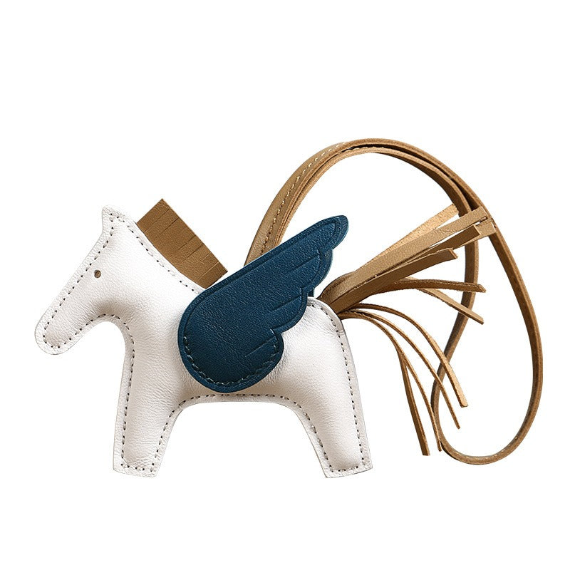 Lambskin Leather Bag Charm, Mini Flying Horse