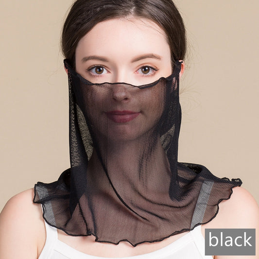 Silk Mask Scarf, Neck Gaiter, UV Protection