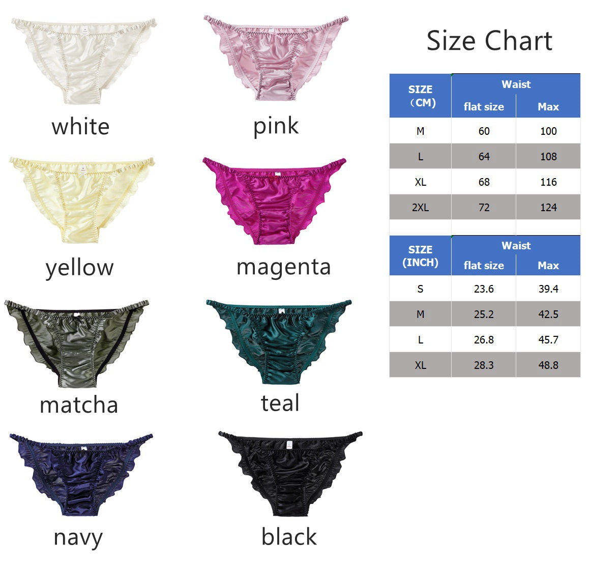 Women Sexy Bikini Silk Ruffled Pantie