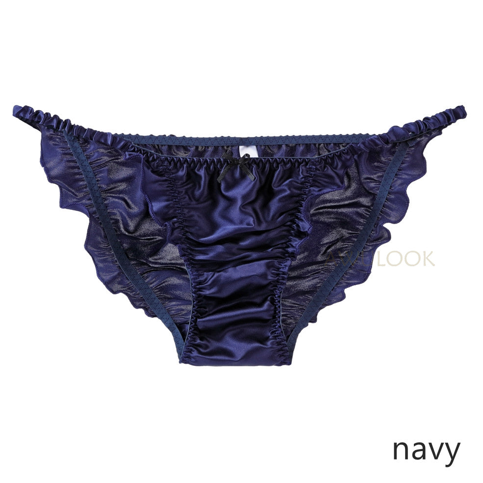 Women Sexy Bikini Silk Ruffled Pantie