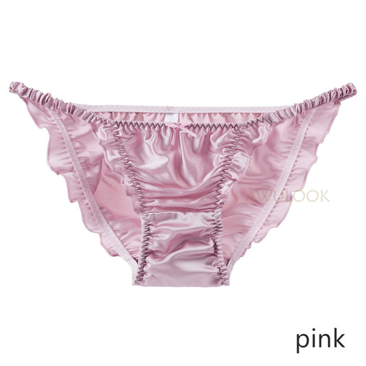 Culotte à volants en soie bikini sexy pour femme