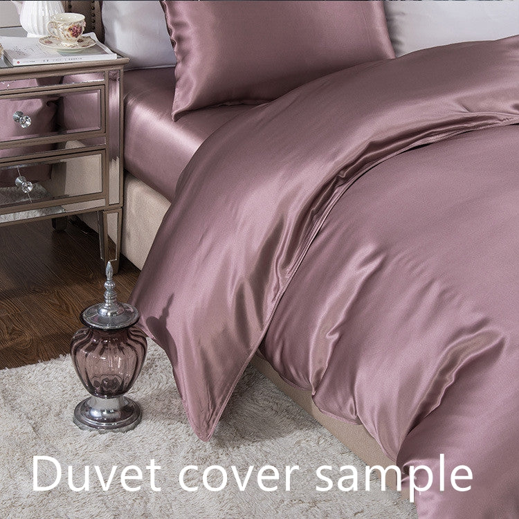 25Momme Seamless Luxury Silk Fitted Sheet/Flat Sheet/Dovut Cover/Bedding Set, Wine Red - Awulook