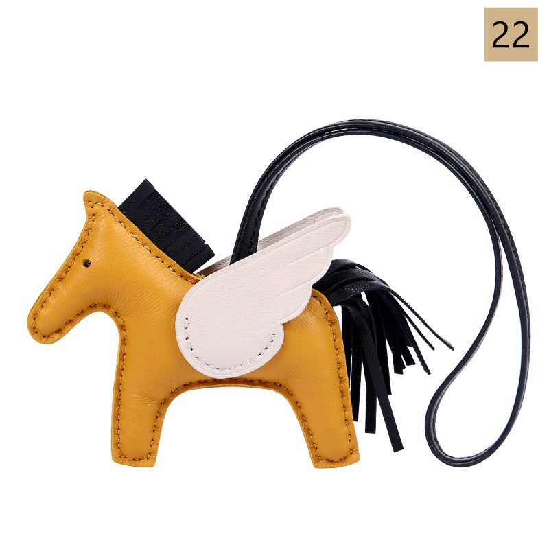 Lambskin Leather Bag Charm, Mini Flying Horse