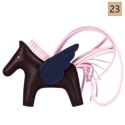 Lambskin Leather Bag Charm, Mini Flying Horse