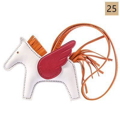 Lambskin Leather Bag Charm, Mini Flying Horse