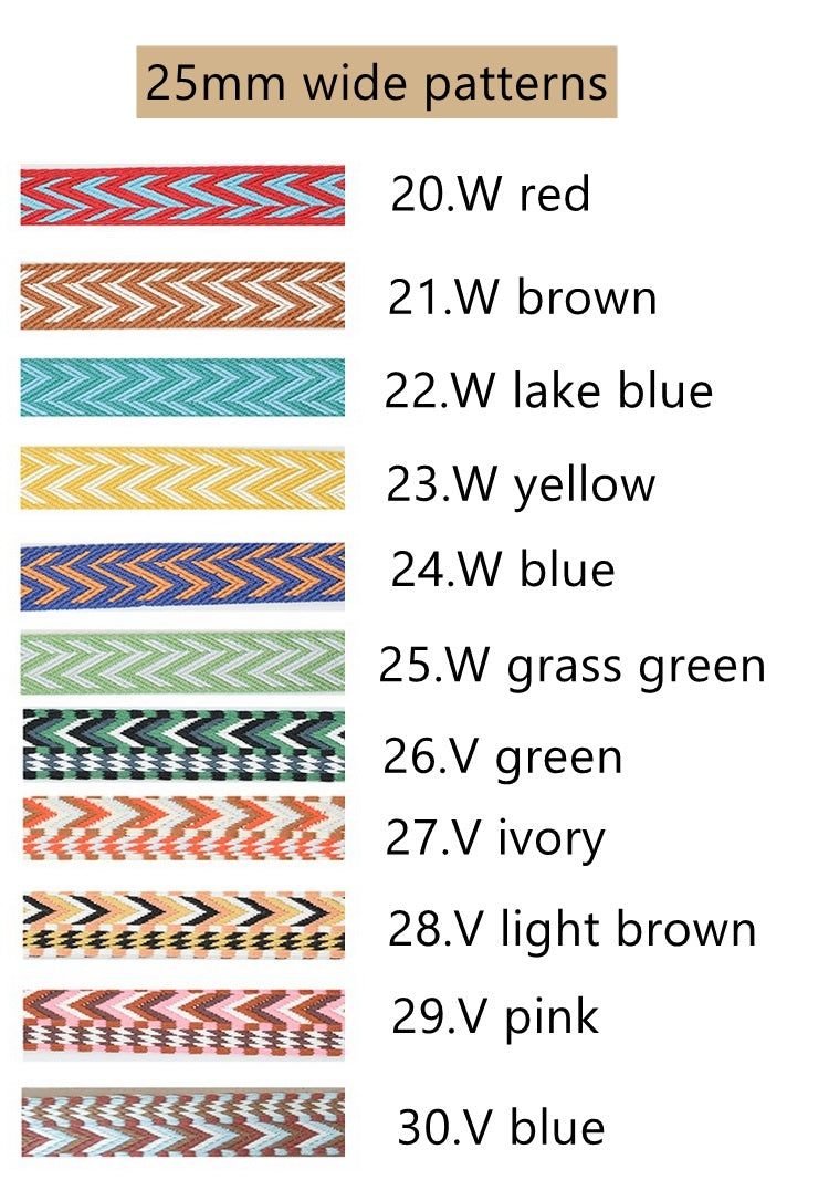 Adjustable 1"/25mm Sangle bag strap, 31 patterns