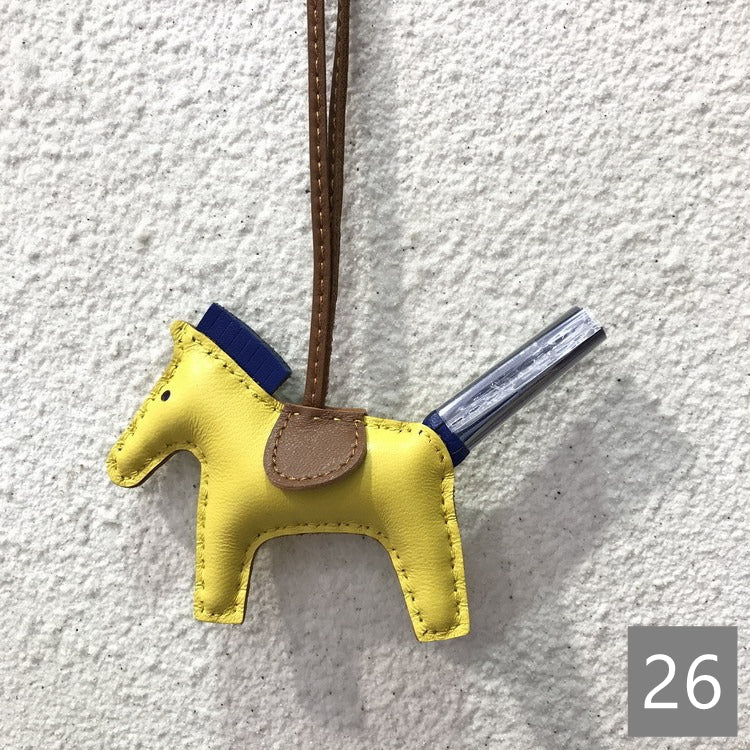 Lambskin Leather Bag Charm, Mini Horse