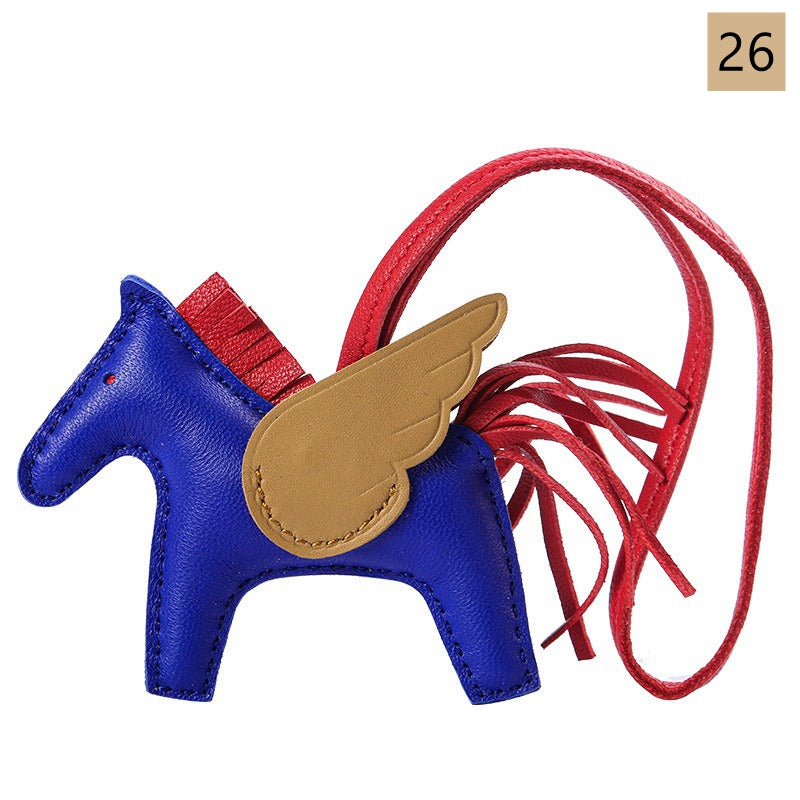 Lambskin Leather Bag Charm, Mini Flying Horse