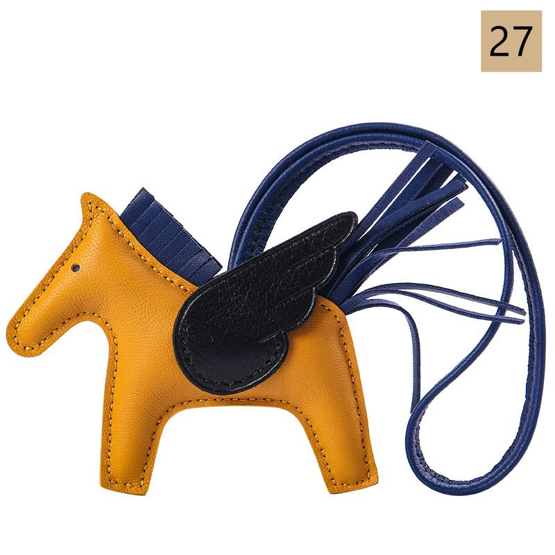 Lambskin Leather Bag Charm, Mini Flying Horse