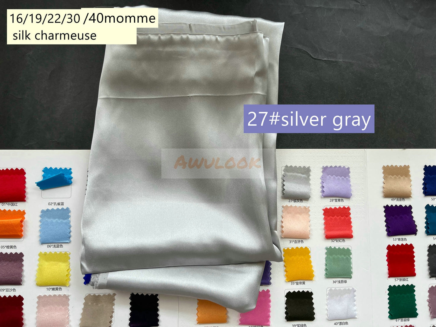 40Momme Heavy Silk Charmeuse, Width 114cm/45"