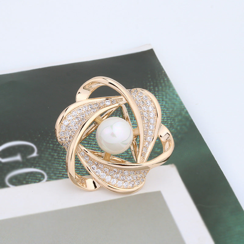 Genuine 18K gold/platinum plated Scarf rings, Pearl