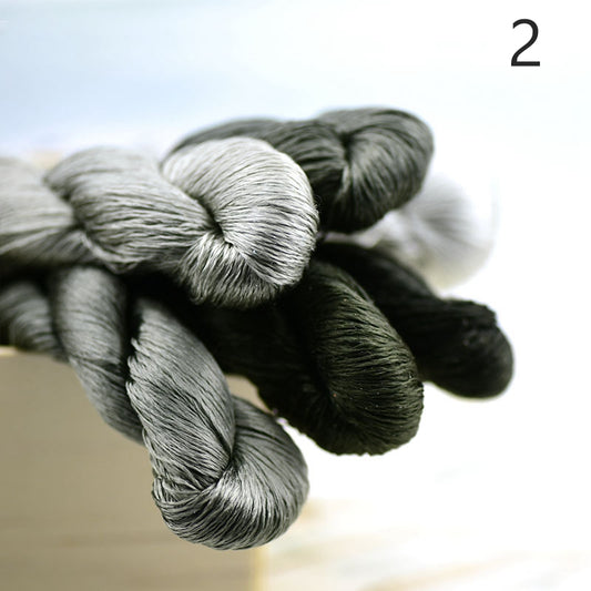 100% Mulberry Silk Embroidery Thread Skeins, Gray, Black, White, 400meters