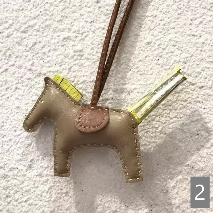 Lambskin Leather Bag Charm, Mini Horse