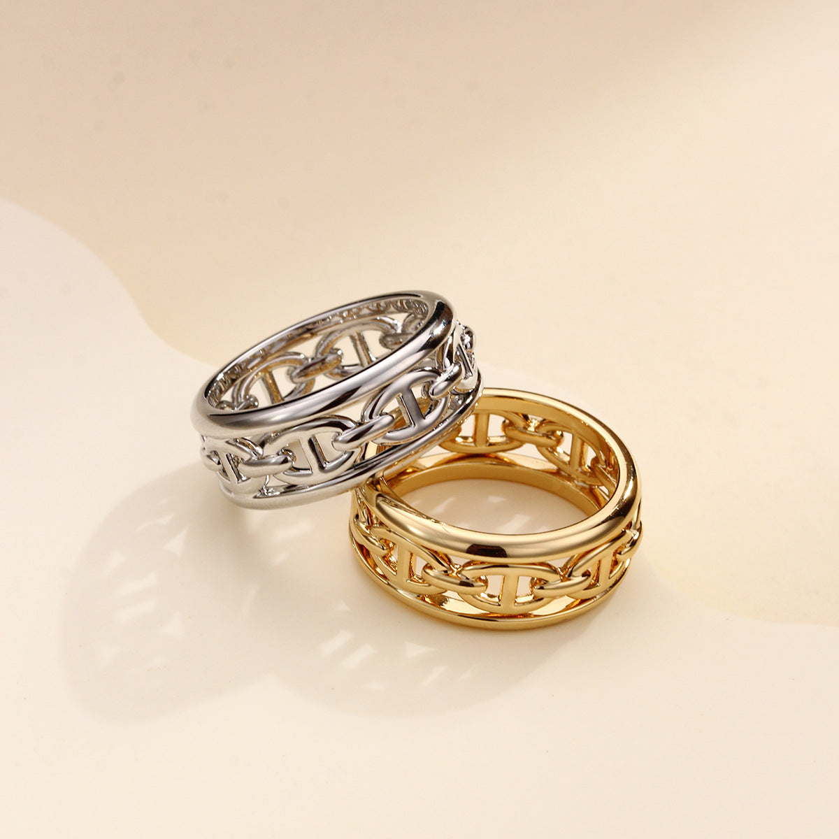 Genuine 18K gold/platinum plated Scarf rings