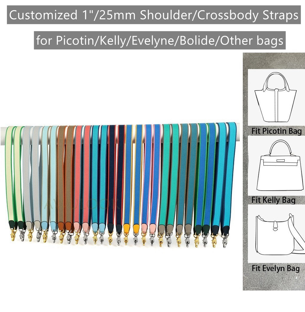 Customized 1"/25mm Canvas bag strap, Bi-colors