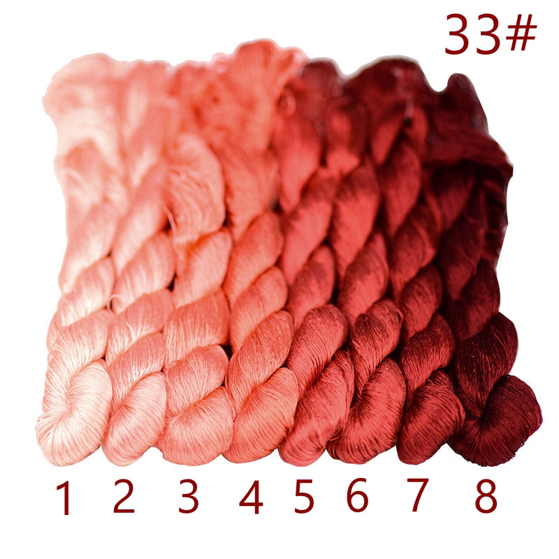 100% Mulberry Silk Embroidery Thread Skeins, Red Colors, 400meters