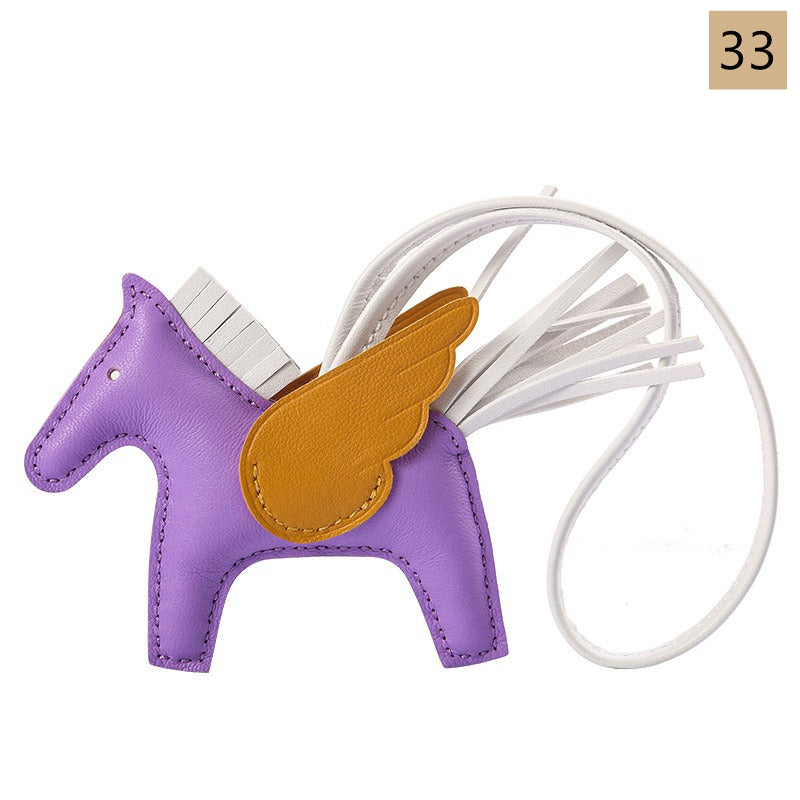 Lambskin Leather Bag Charm, Mini Flying Horse