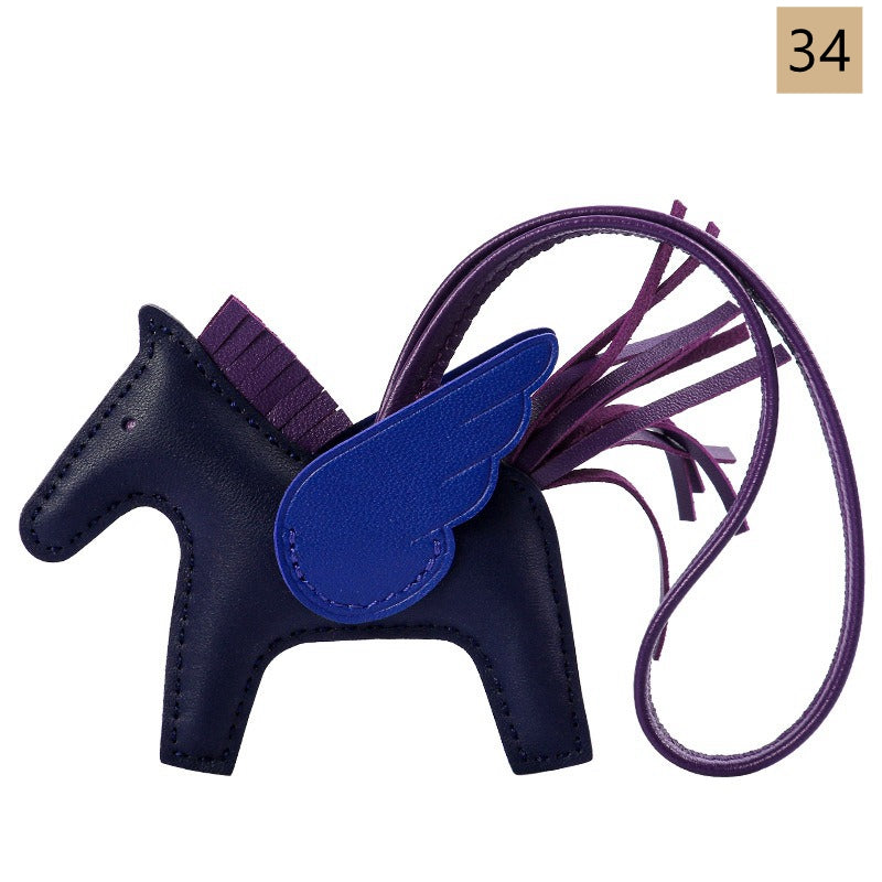 Lambskin Leather Bag Charm, Mini Flying Horse