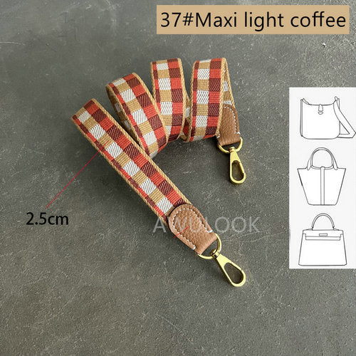 Custom 25mm Canvas Bag Strap for Kelly bag- Maxi Quadrille