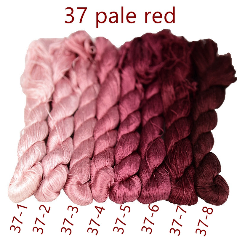 100% Mulberry Silk Embroidery Thread Skeins, Red Colors, 400meters