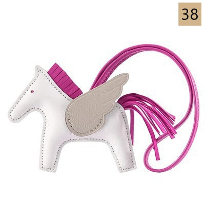 Lambskin Leather Bag Charm, Mini Flying Horse