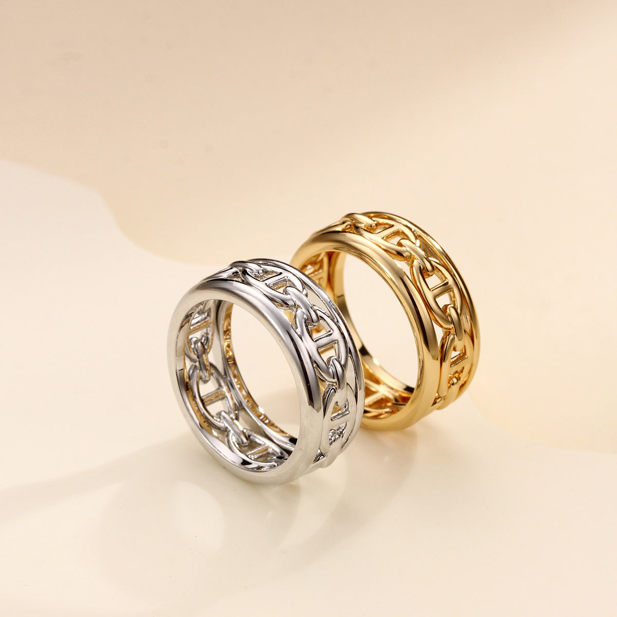 Genuine 18K gold/platinum plated Scarf rings